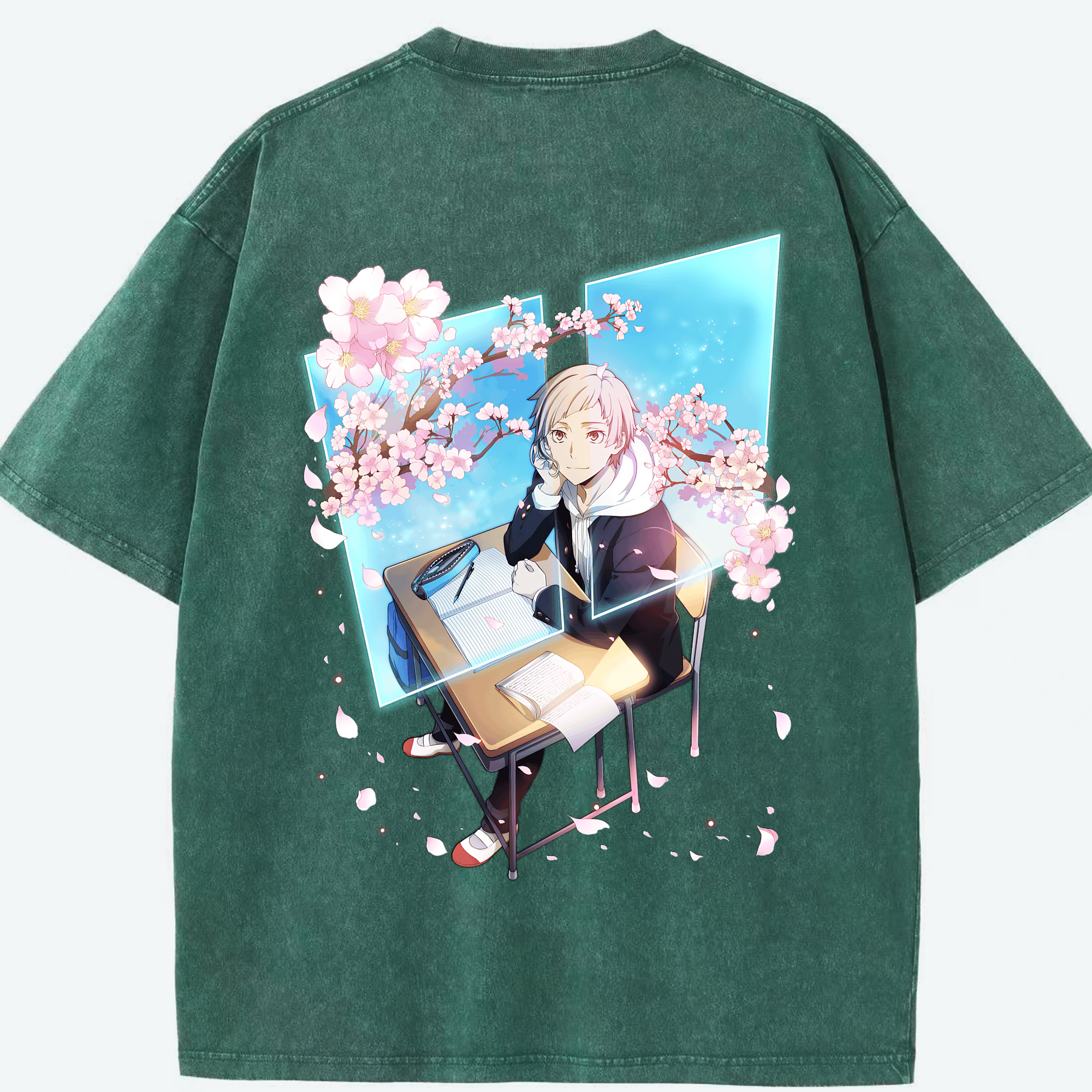 （画像用） 文豪ストレイドッグス Bungo Stray Dogs 綿100% ヴィンテージ風 半袖Tシャツ（背面プリント）